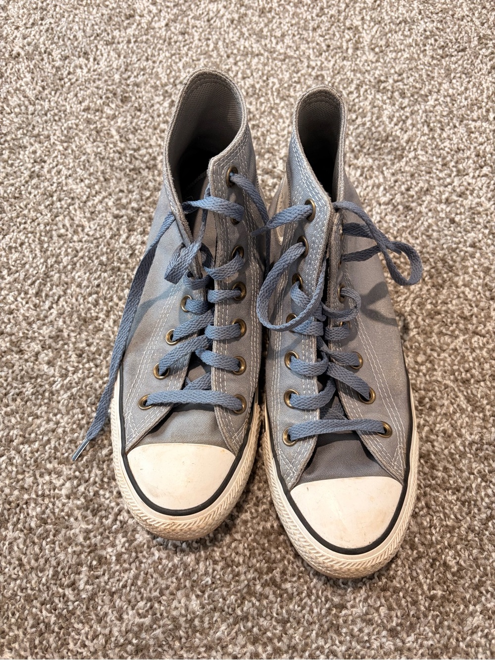 High-Top Canvas Sneakers in Light Blue